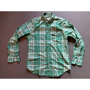 Club Monaco Plaid Green Slim Fit Shirt Medium Men’s